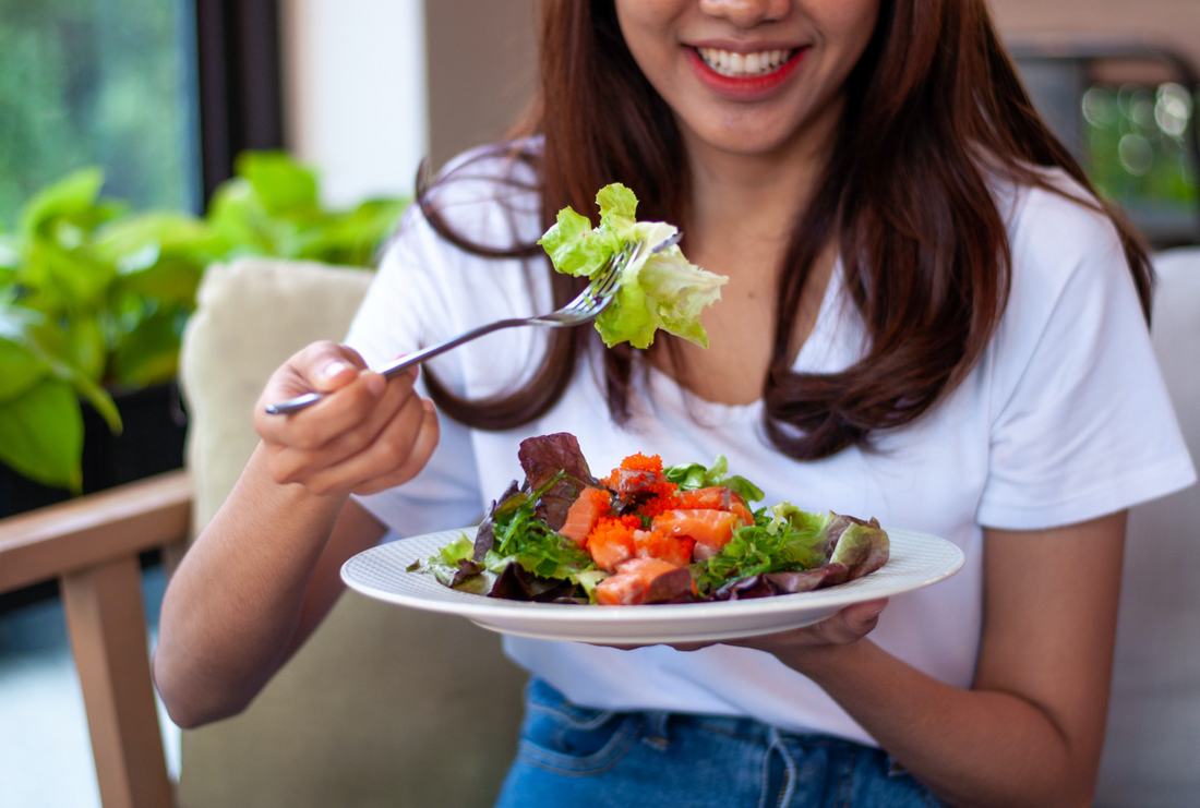 Brazilian Butt Lift (woman eating salad)