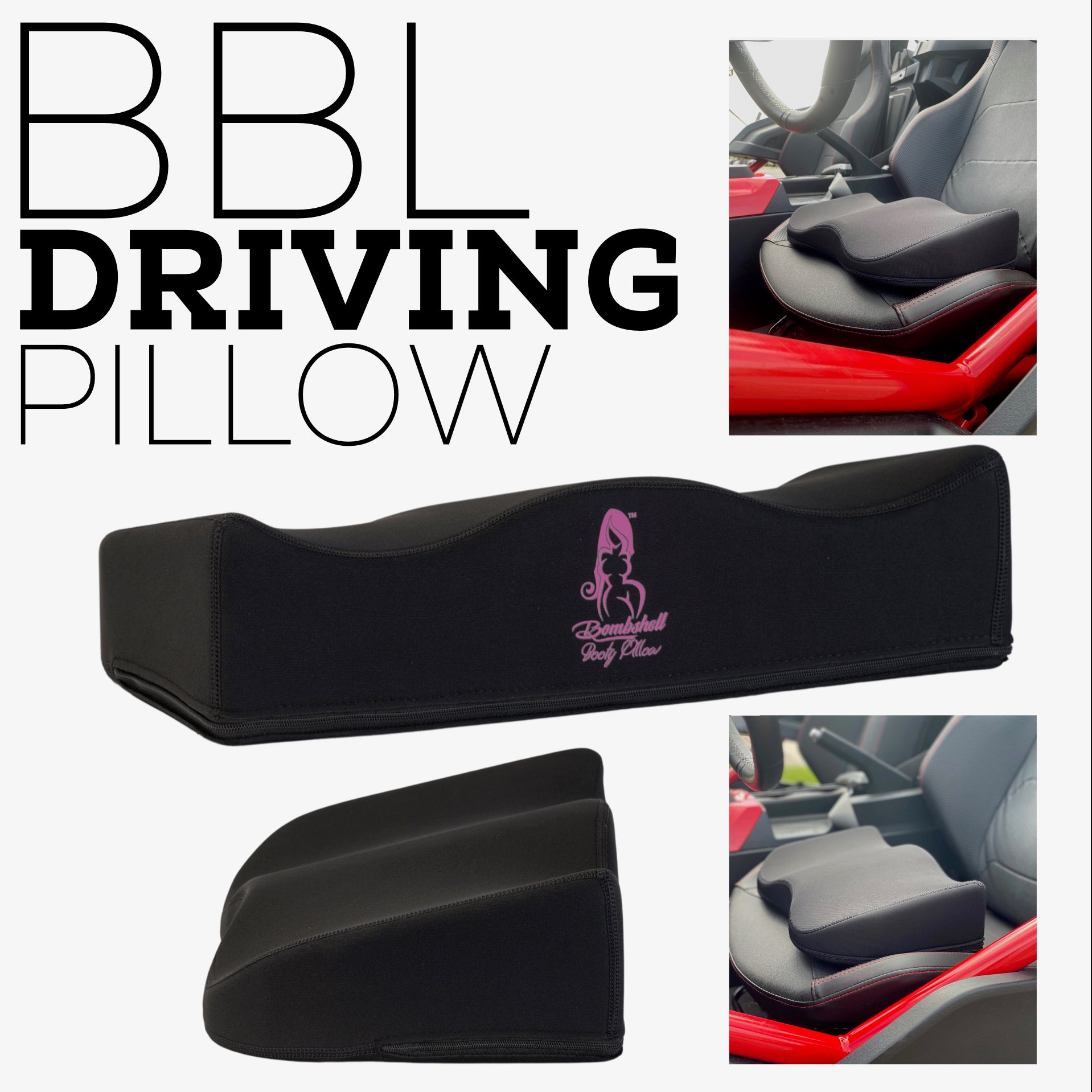 Ultimate BBL Driving Pillow Bombshell Booty Pillow - Butt Lift Recovery Driving Pillow & Backrest Combo